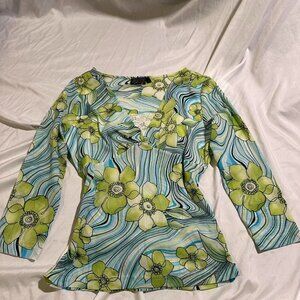 psychedelic floral top